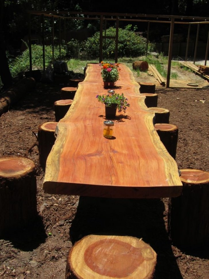 Arredare giardino con i tronchi di legno