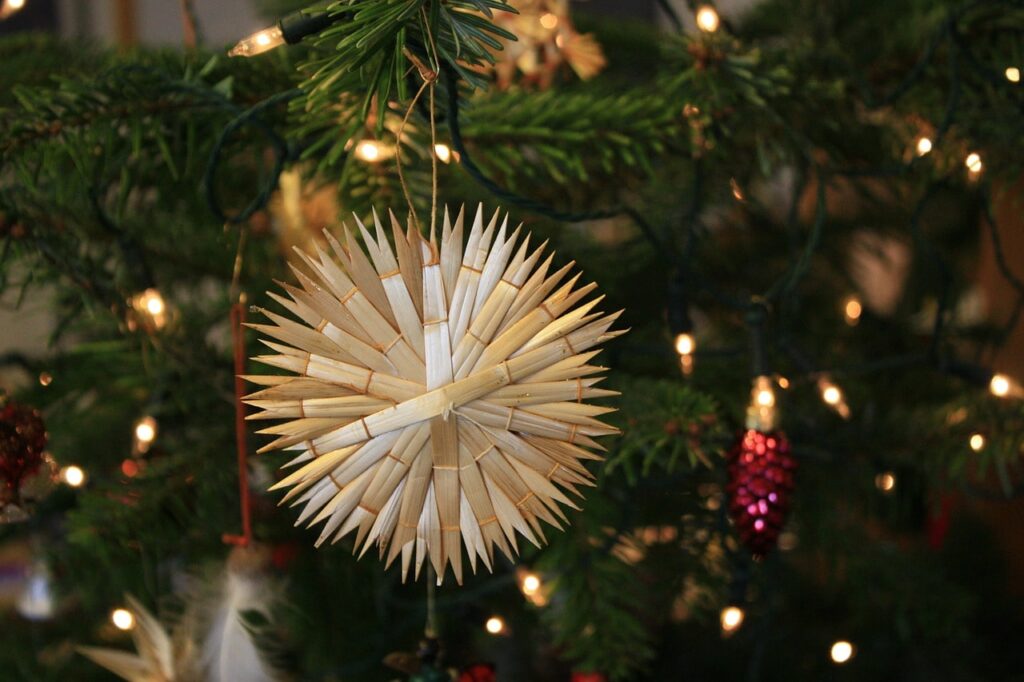 Decorazioni rustiche per l'albero di Natale